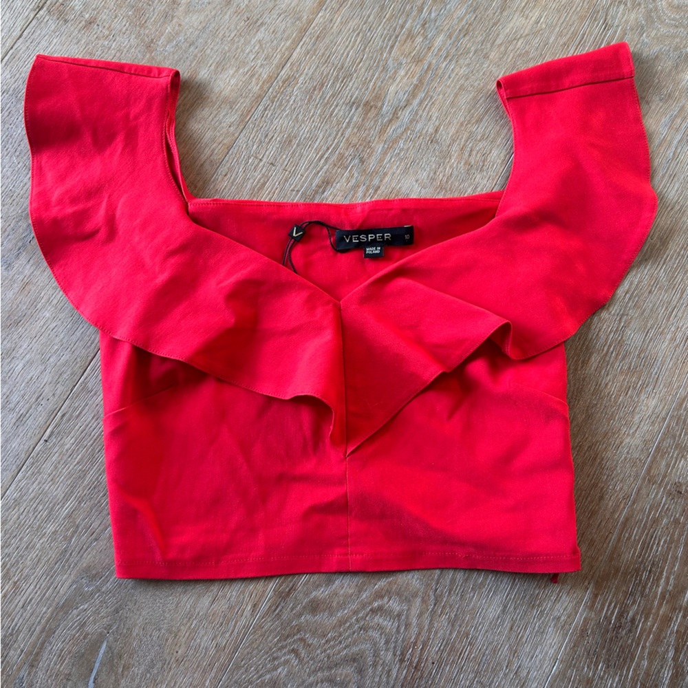 ASOS Vesper Sweetheart Ruffle Crop Top - Picture 5 of 6